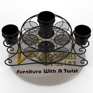 Wooden Twist Stylish loto Wrought Iron Floor Planter Stand with 3 Pots ( Black ) - WoodenTwist