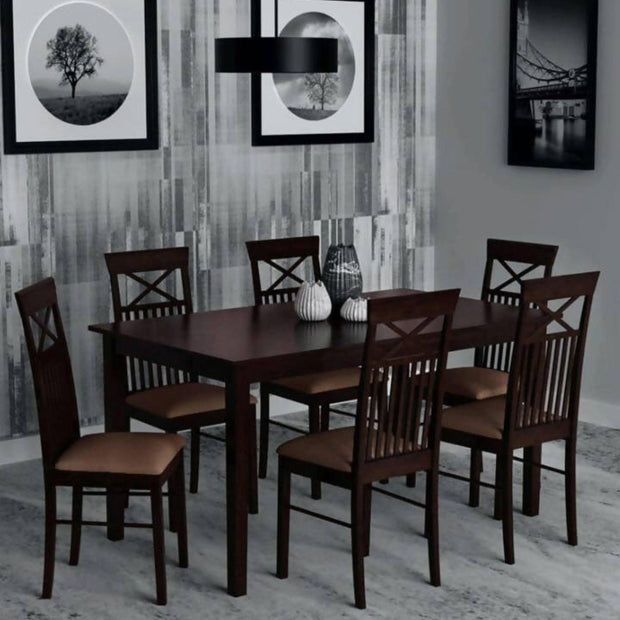 Solid Wood Dinning Table Set (6 Seater) - WoodenTwist