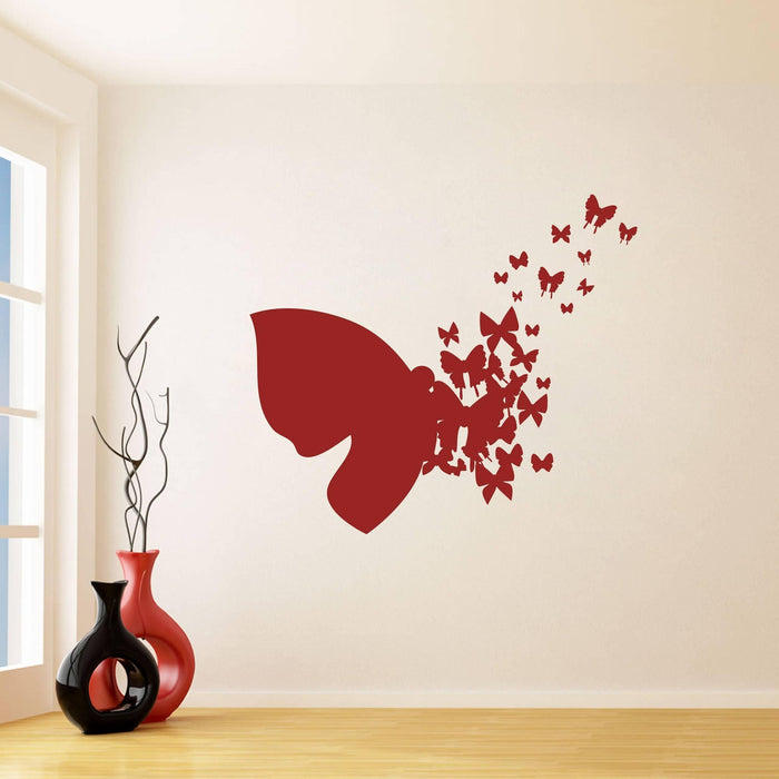 Beautiful Maroon Butterfly Wall Sticker - WoodenTwist