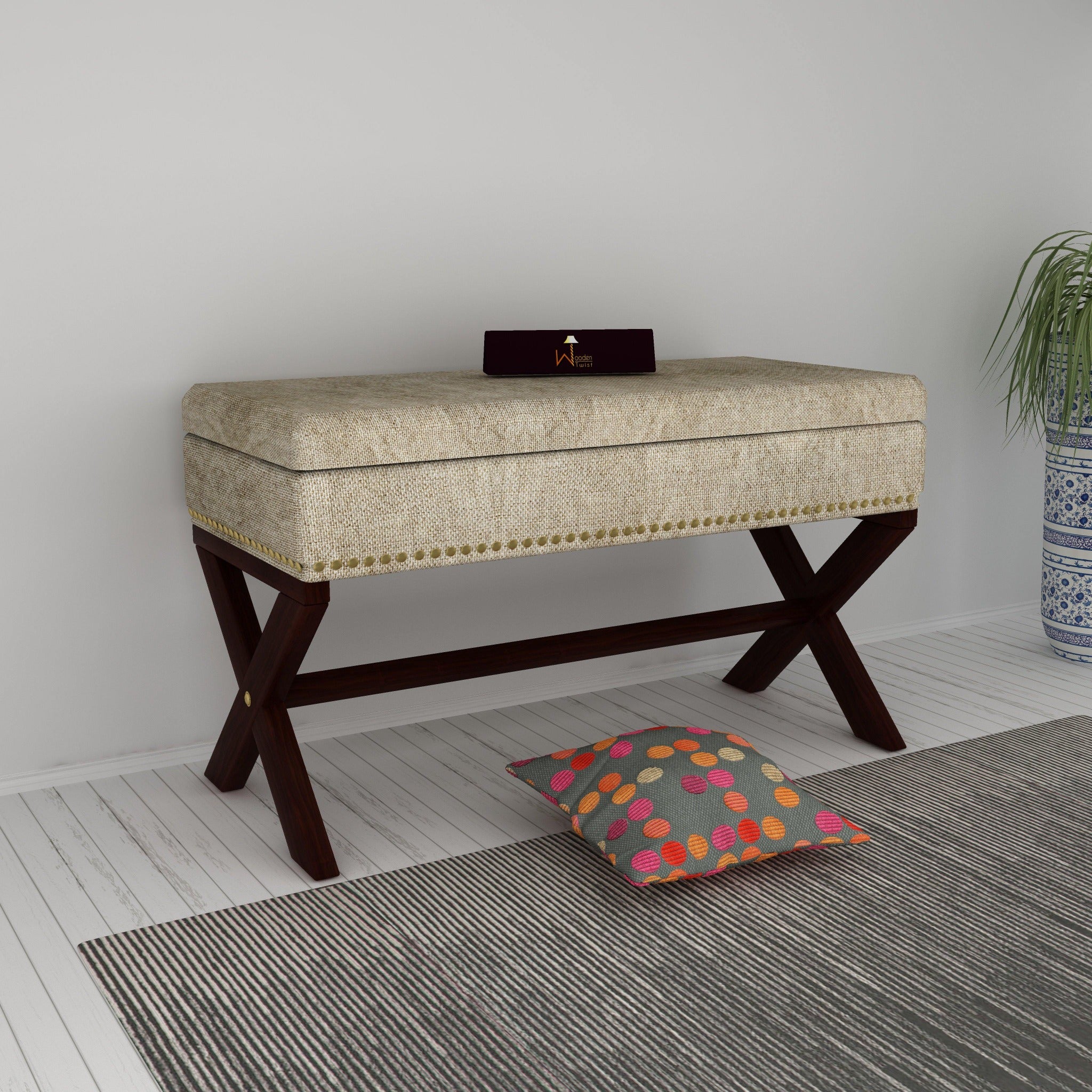 Buy Rectangle Bench Storage in Ottoman Style, for Entryway or Living ...