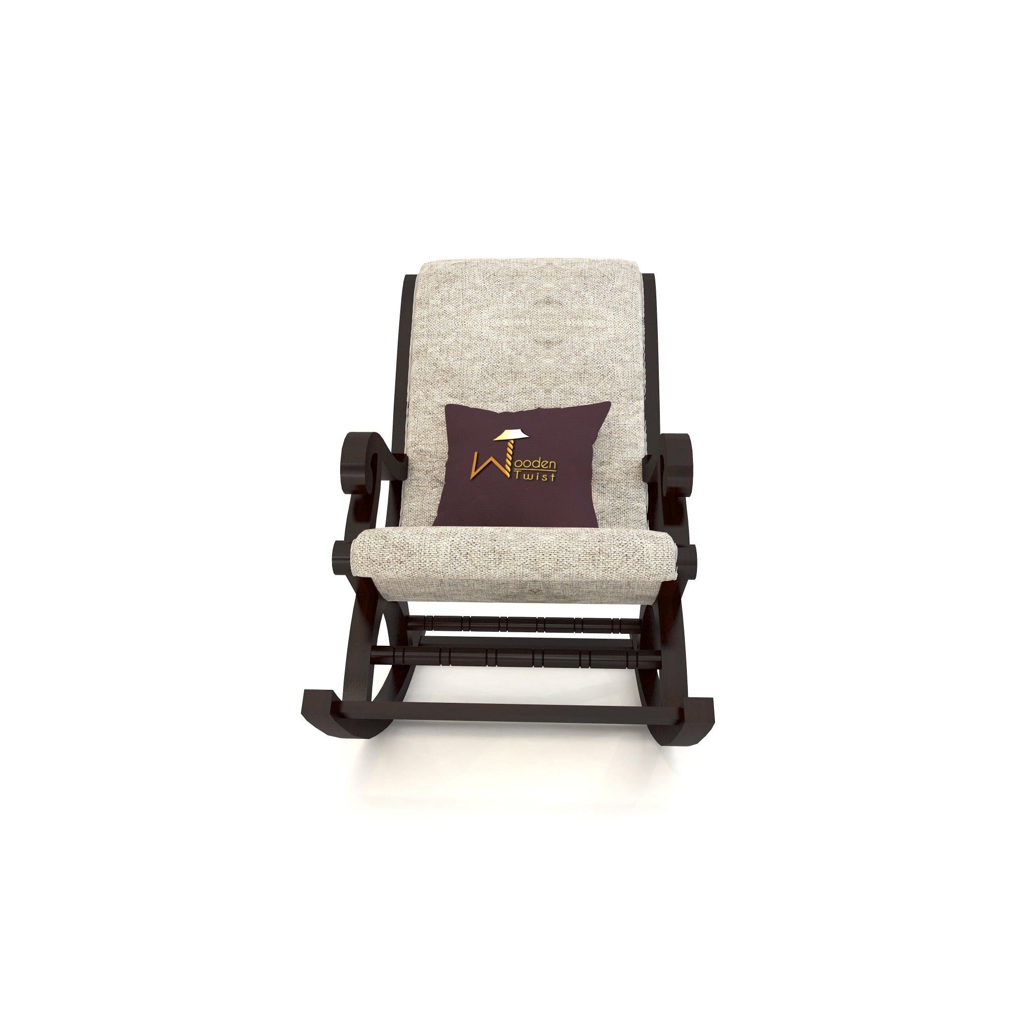 Wooden Twist Solid Wood Rocking Chair With Soft Cushion Designs - WoodenTwist