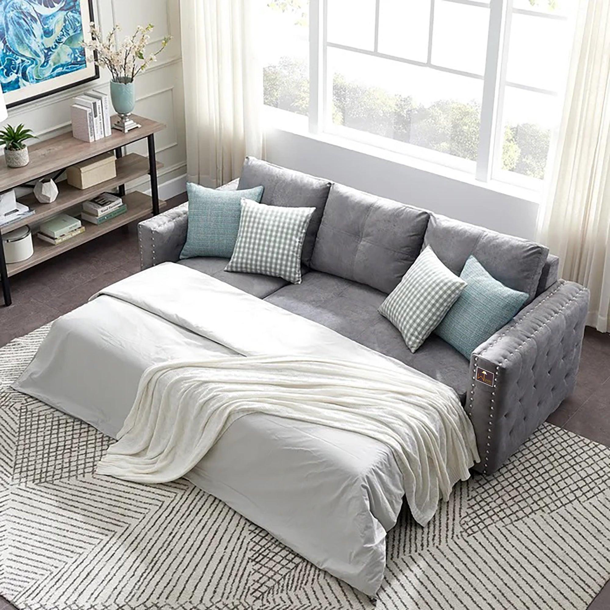 Sectional Sleeper 5 Seater Left-Side L-Shape Sofa Bed with Comfort Cushion - WoodenTwist