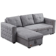 Sectional Sleeper 5 Seater Left-Side L-Shape Sofa Bed with Comfort Cushion - WoodenTwist