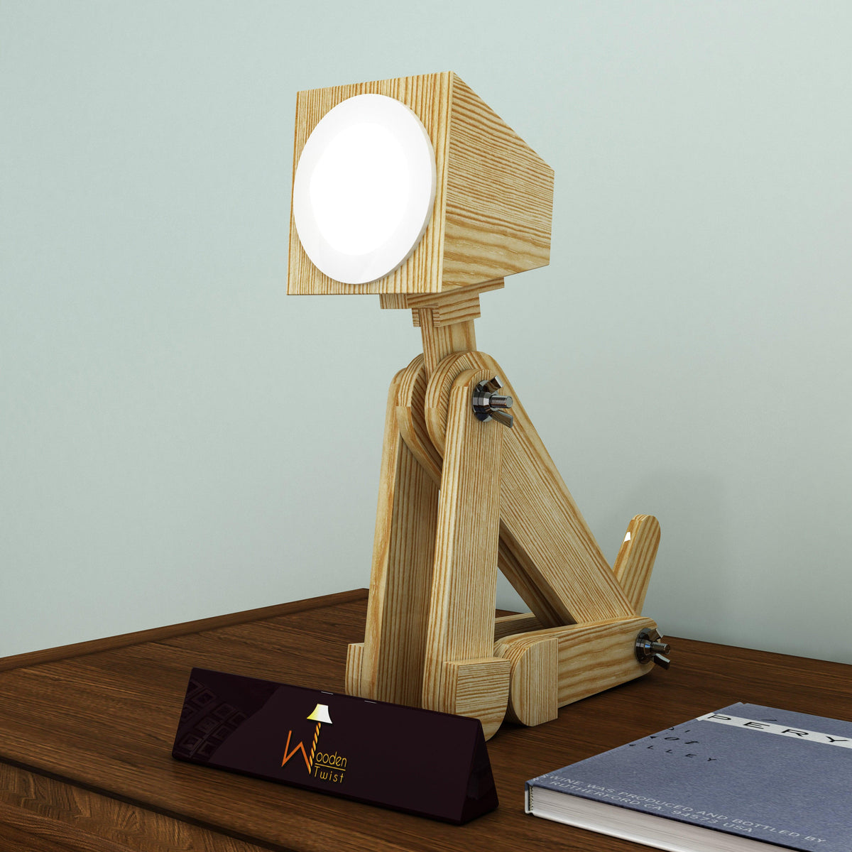 Wooden Dog Shaped LED Lamp (Pinewood) - WoodenTwist