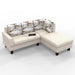 5 Seater L-Shape Sectional Sofa Set with Four Floral Cushion - WoodenTwist