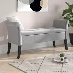Handmade Exclusive Modern Design Wooden Bench with Storage (Walnut Legs) - WoodenTwist
