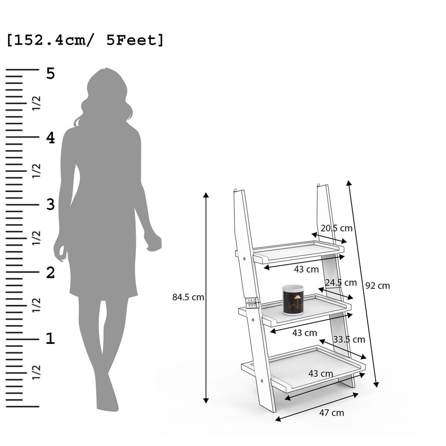 3-Shelf Ladder Size