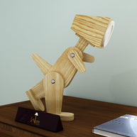 Wooden Dinosaur Shaped LED Lamp (Pinewood) - WoodenTwist
