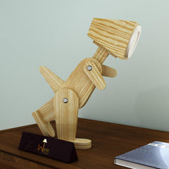 Wooden Dinosaur Shaped LED Lamp (Pinewood) - WoodenTwist