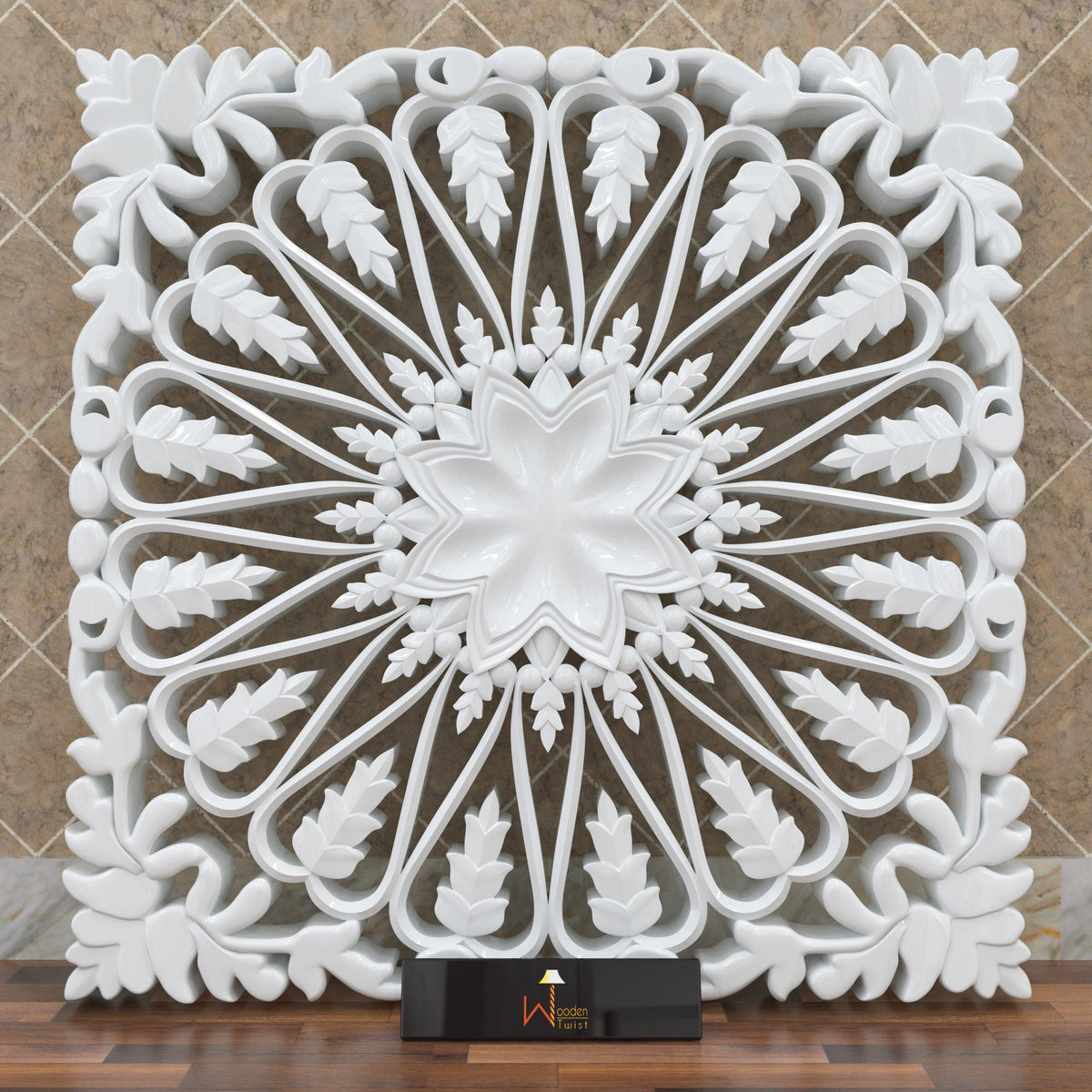 Chic Wood Hand Carved Wall Panel - WoodenTwist