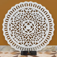 Round Wood Hand Carved Wall Panel - WoodenTwist
