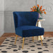 Modern Wide Tufted Velvet Wing Chair for Living Room (Metal Legs) - WoodenTwist