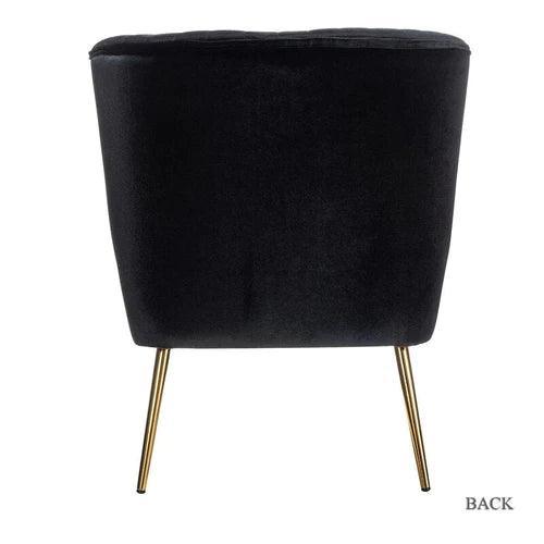 Modern Wide Tufted Velvet Wing Chair for Living Room (Metal Legs) - WoodenTwist