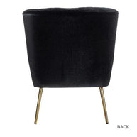 Modern Wide Tufted Velvet Wing Chair for Living Room (Metal Legs) - WoodenTwist