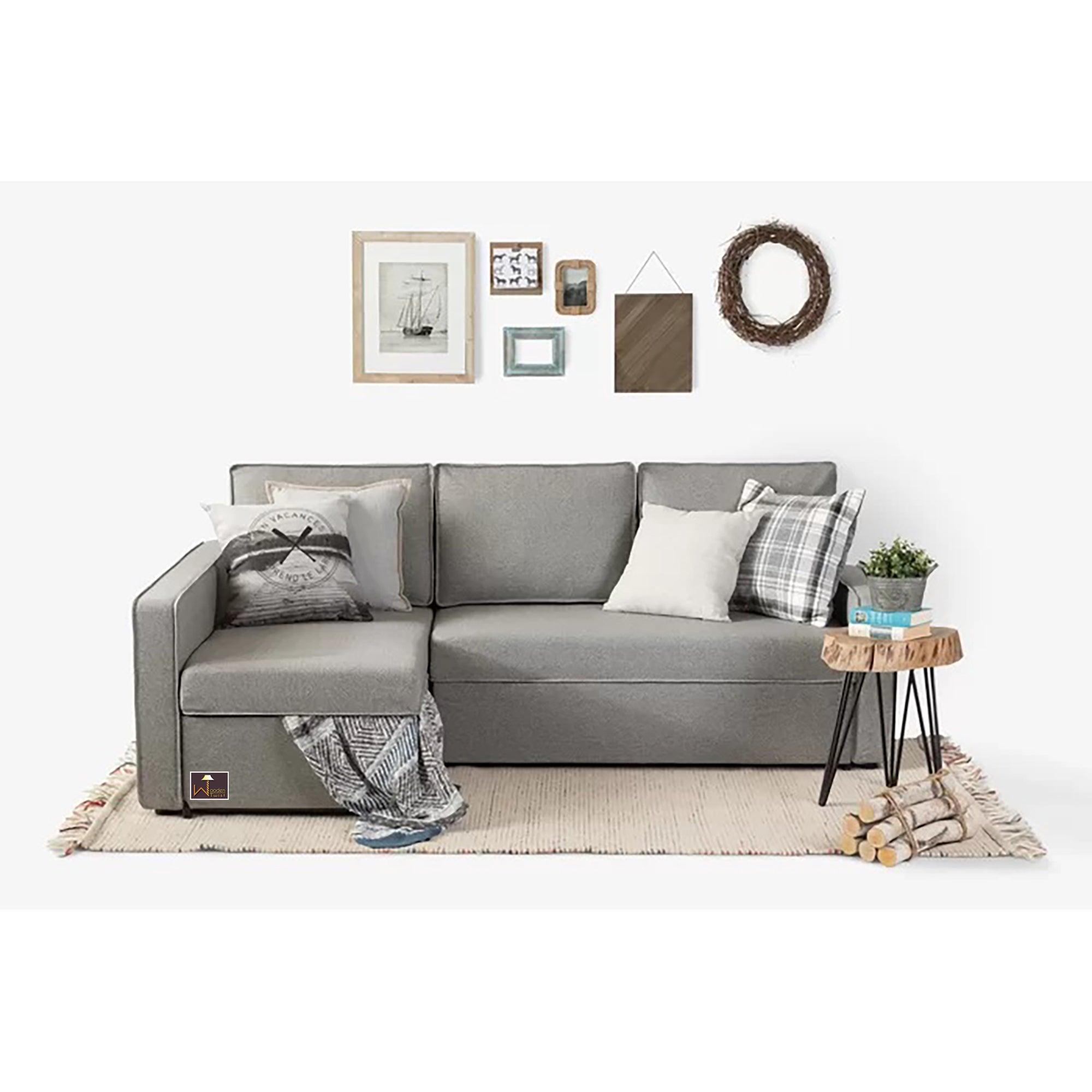 Wide 5 Seater L-Shape Sofa Bed with Comfort Cushion - WoodenTwist