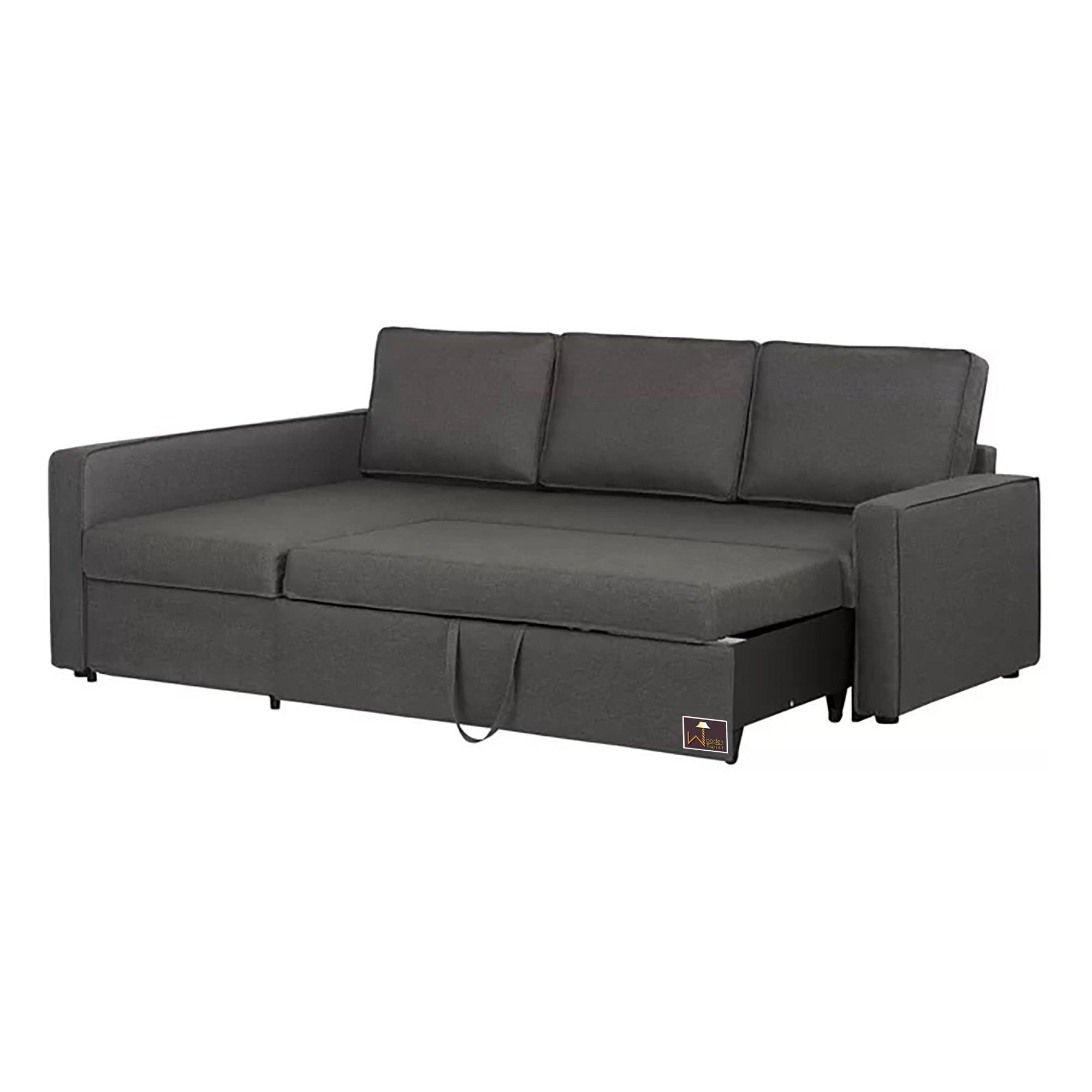 Wide 5 Seater L-Shape Sofa Bed with Comfort Cushion - WoodenTwist