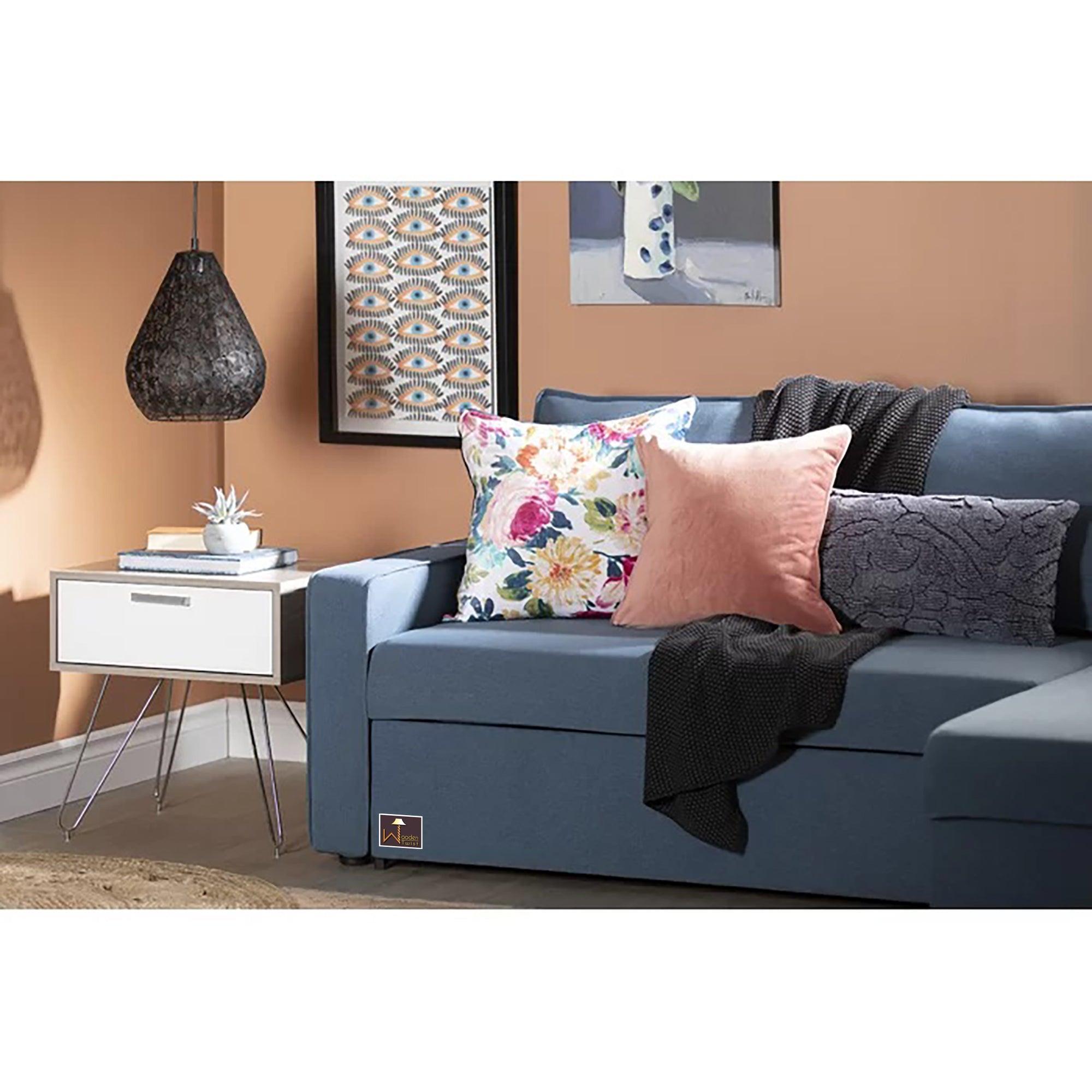 Wide 5 Seater L-Shape Sofa Bed with Comfort Cushion - WoodenTwist