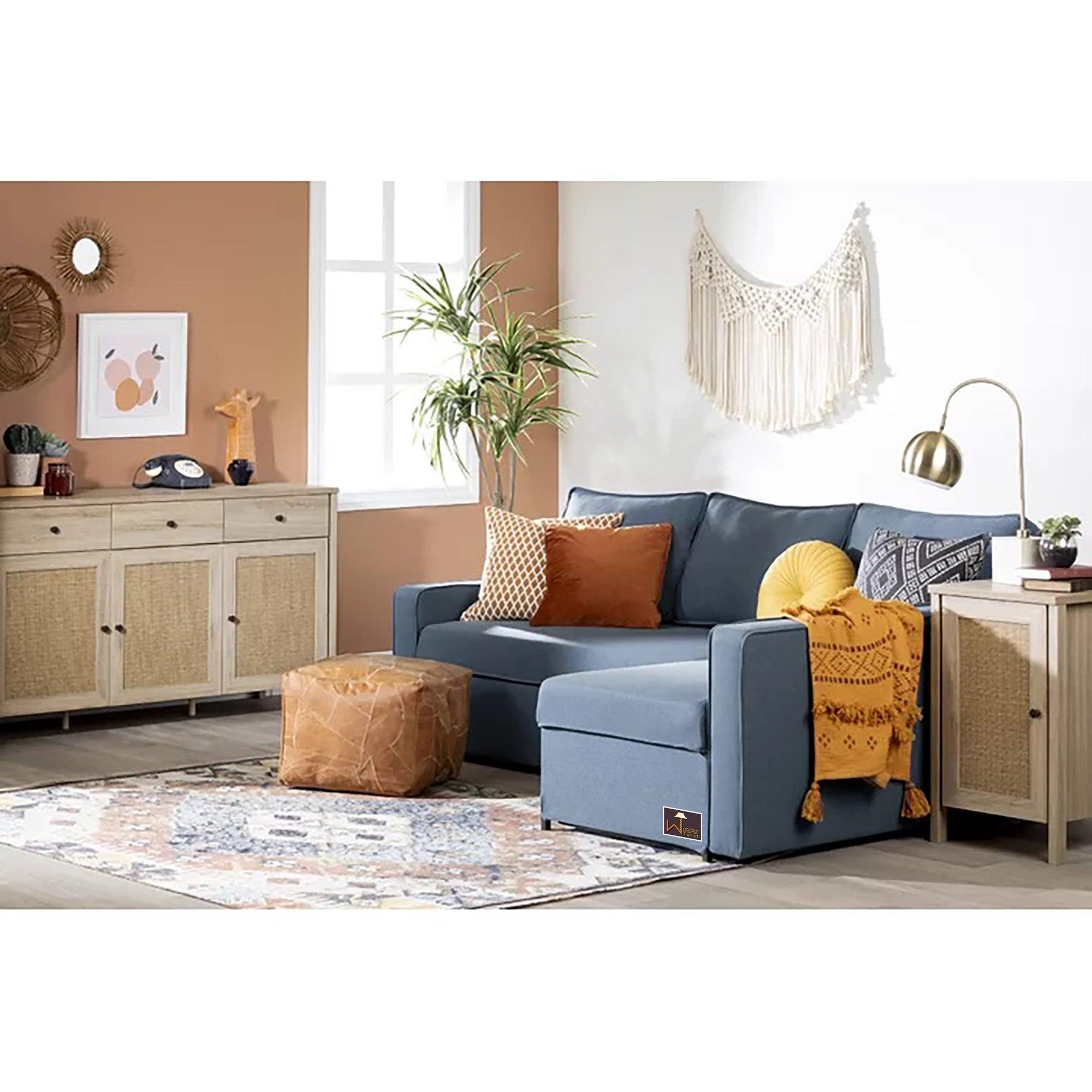 Wide 5 Seater L-Shape Sofa Bed with Comfort Cushion - WoodenTwist