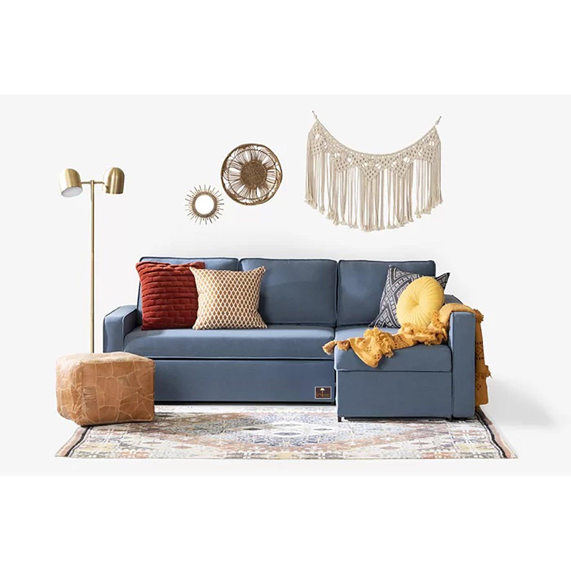 Wide 5 Seater L-Shape Sofa Bed with Comfort Cushion - WoodenTwist