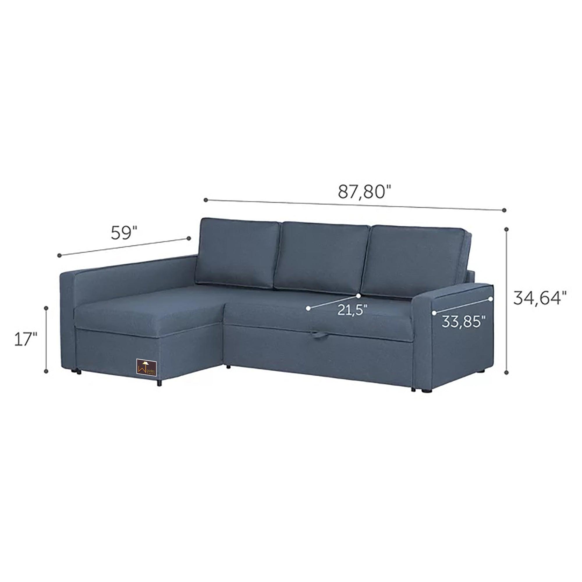 Wide 5 Seater L-Shape Sofa Bed with Comfort Cushion - WoodenTwist