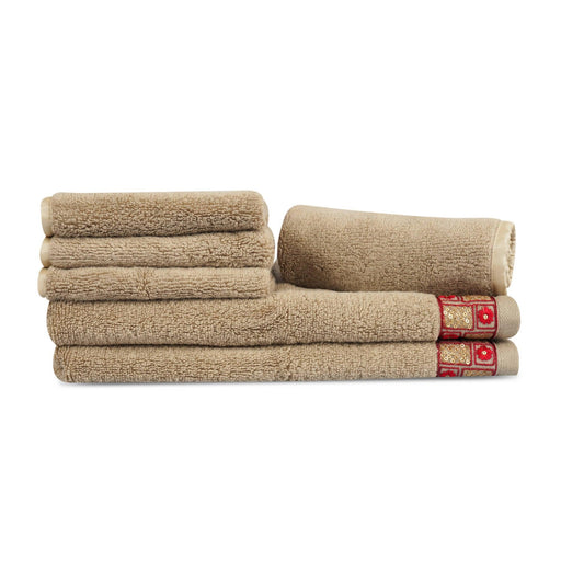 Pure Cotton 500 GSM Set of 6 (2 Hand & 4 Face Towels ) - WoodenTwist