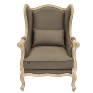 Wooden Wide Wingback Arm Chair (Cafe Mocha) - WoodenTwist