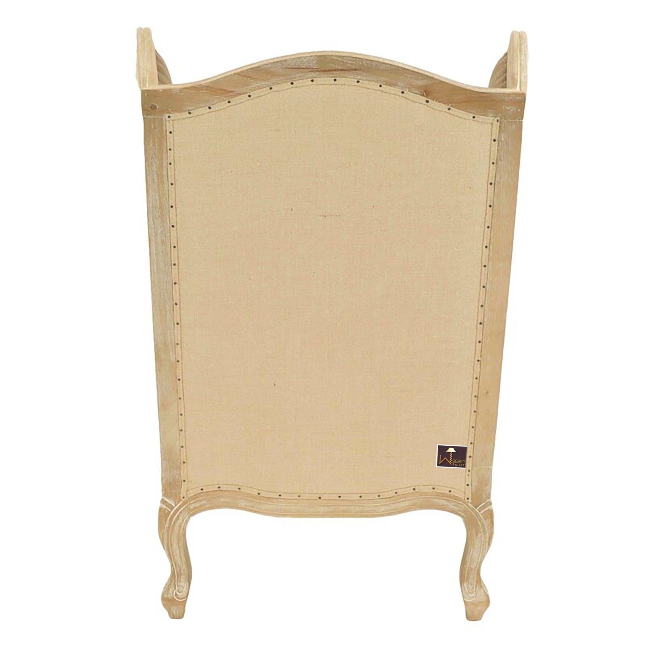 Wooden Wide Wingback Arm Chair (Cafe Mocha) - WoodenTwist