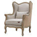 Wooden Wide Wingback Arm Chair (Light Sand) - WoodenTwist