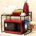 2 Tier Kitchen Storage Rack Cabinet Shelves for Organise Cooking Utensils and Microwave - WoodenTwist