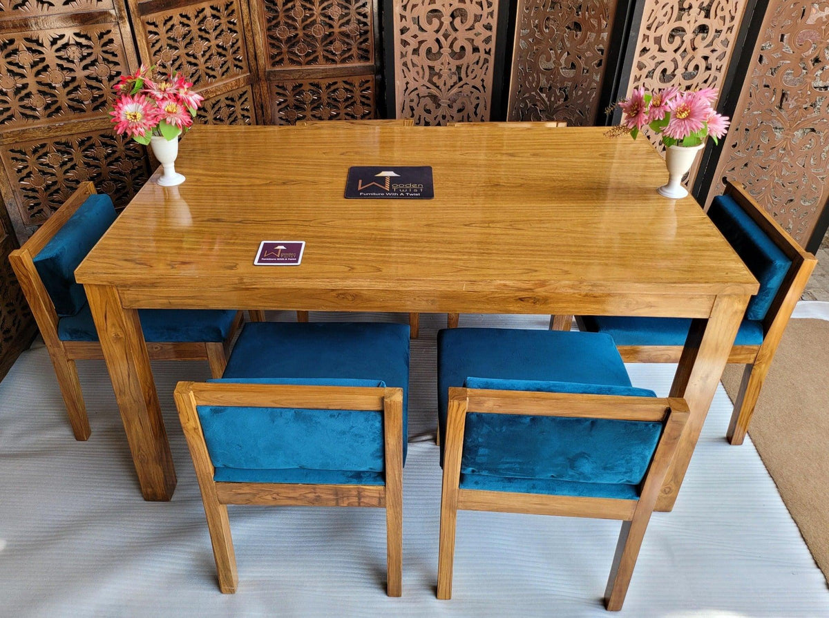 Royal Teak Wood 6 Seater Dining Set