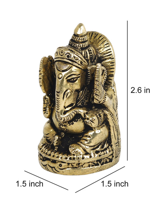 Ganesh Round Base Idol - WoodenTwist