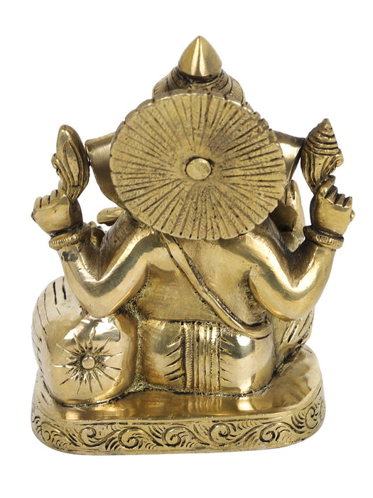 Big Ganesh 4 Hands Round Base - WoodenTwist