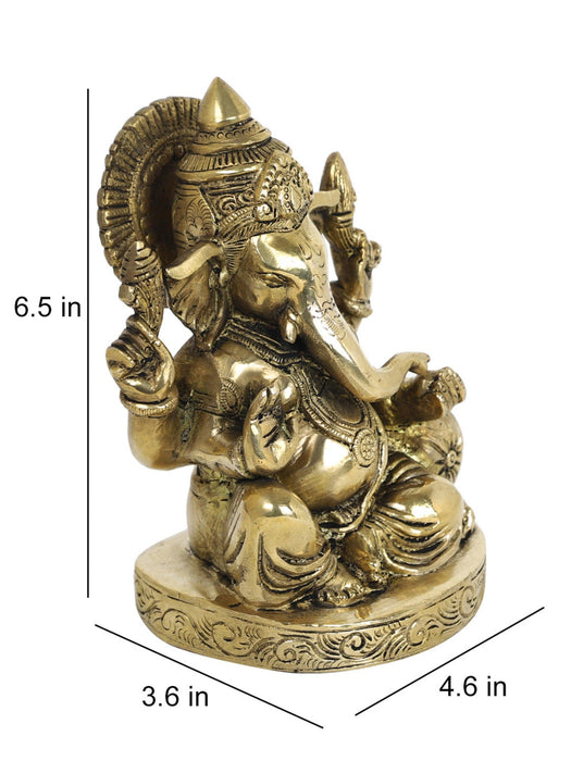 Big Ganesh 4 Hands Round Base - WoodenTwist