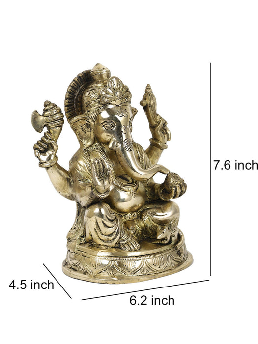 Big Ganesh 4 Hands Round Base - WoodenTwist