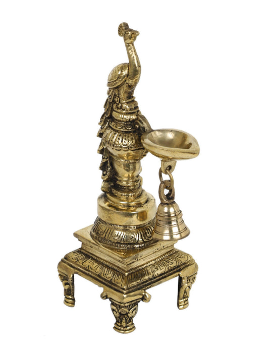 Parrot Diya Lamp With Bell - WoodenTwist