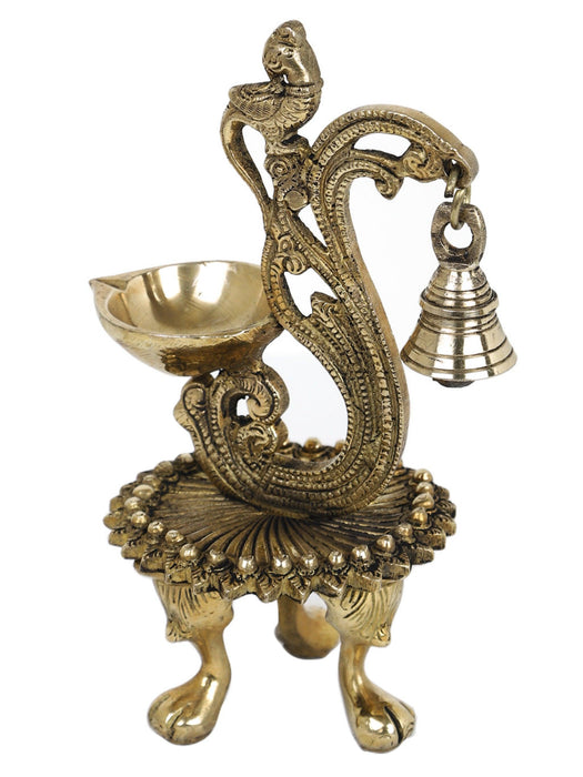 Parrot Lamp Diya With Bell - WoodenTwist