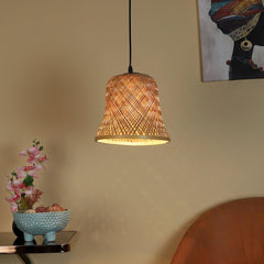 Khadi Brown Cane Wood Hanging Lights - WoodenTwist