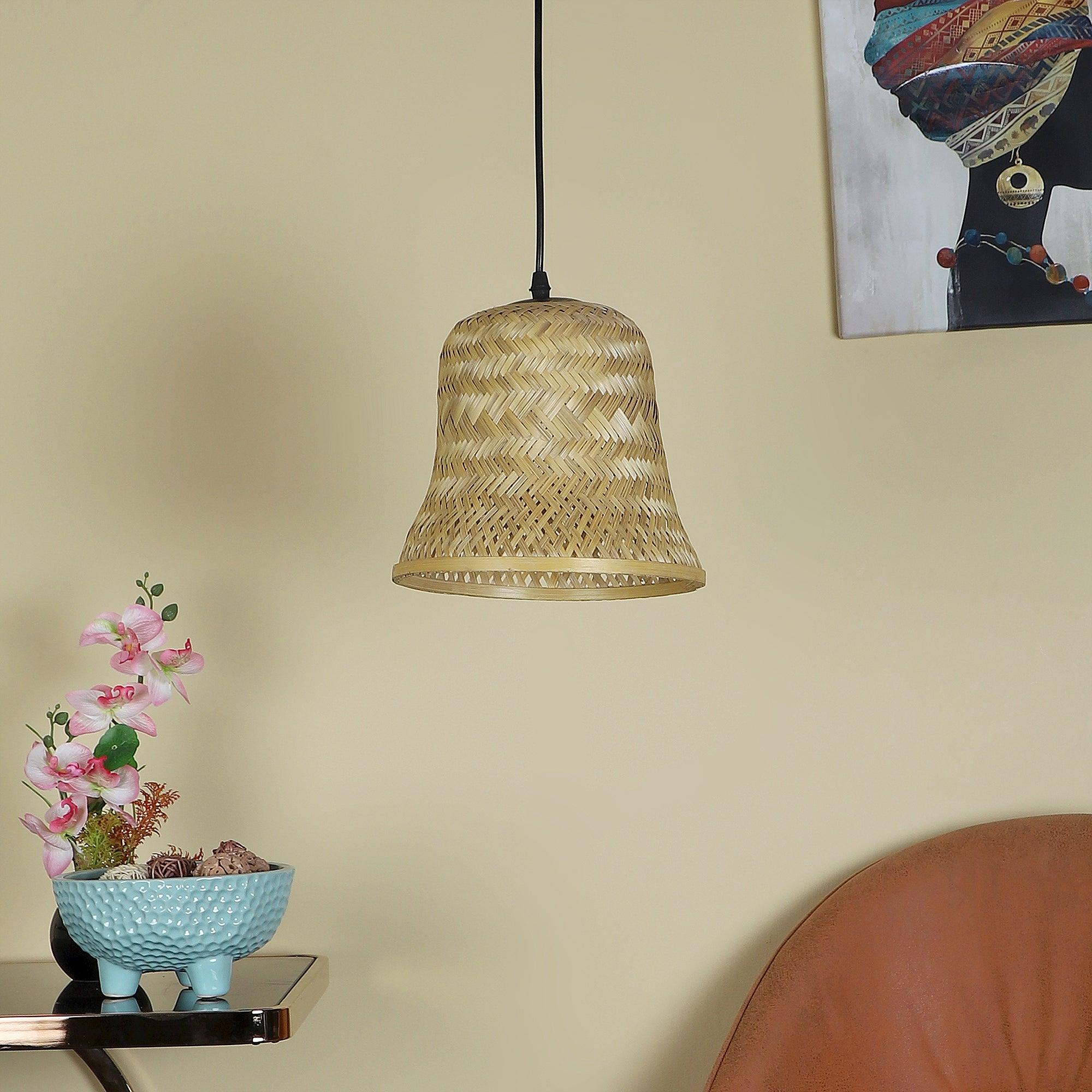 Khadi Brown Cane Wood Hanging Lights - WoodenTwist