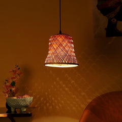 Khadi Brown Cane Wood Hanging Lights - WoodenTwist