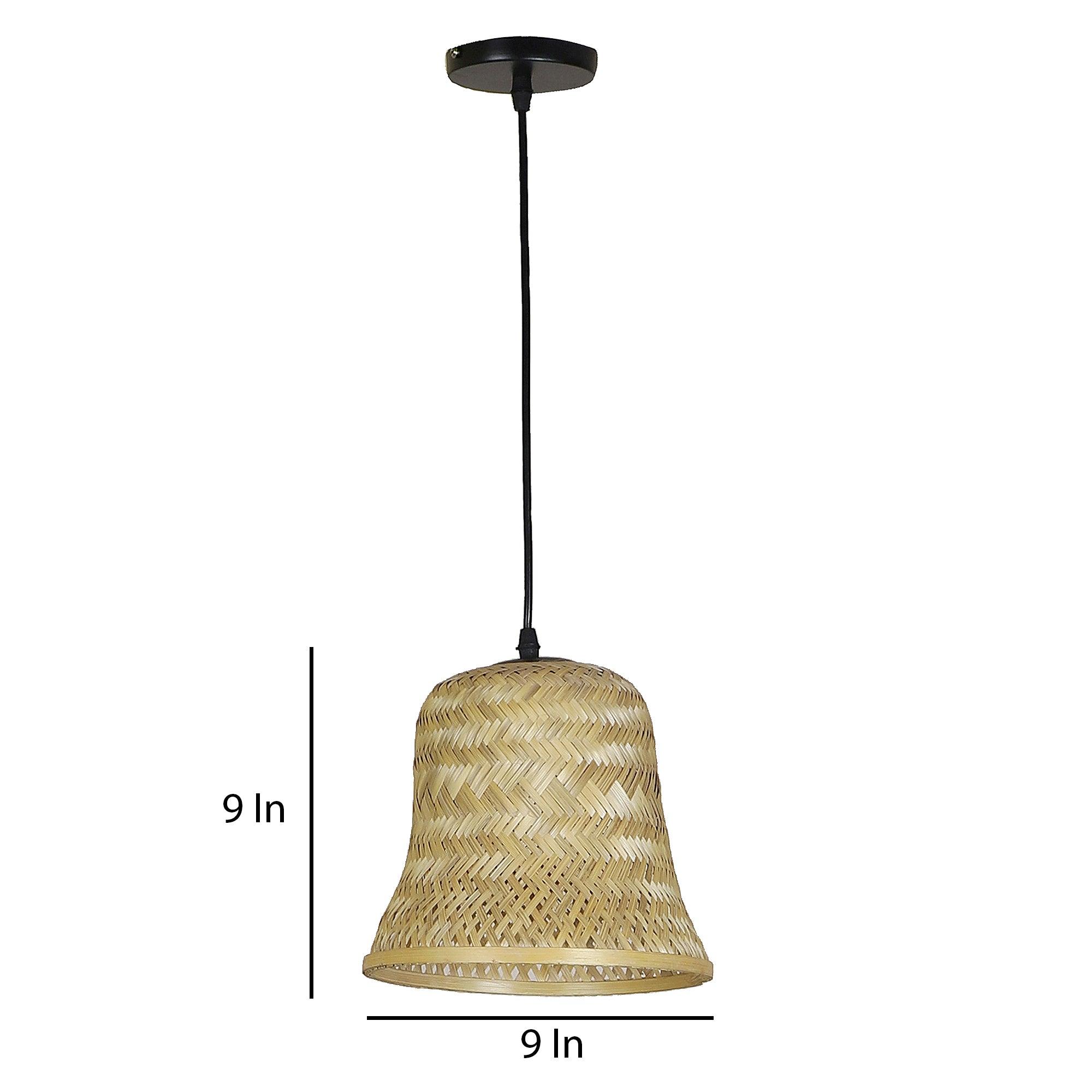 Khadi Brown Cane Wood Hanging Lights - WoodenTwist