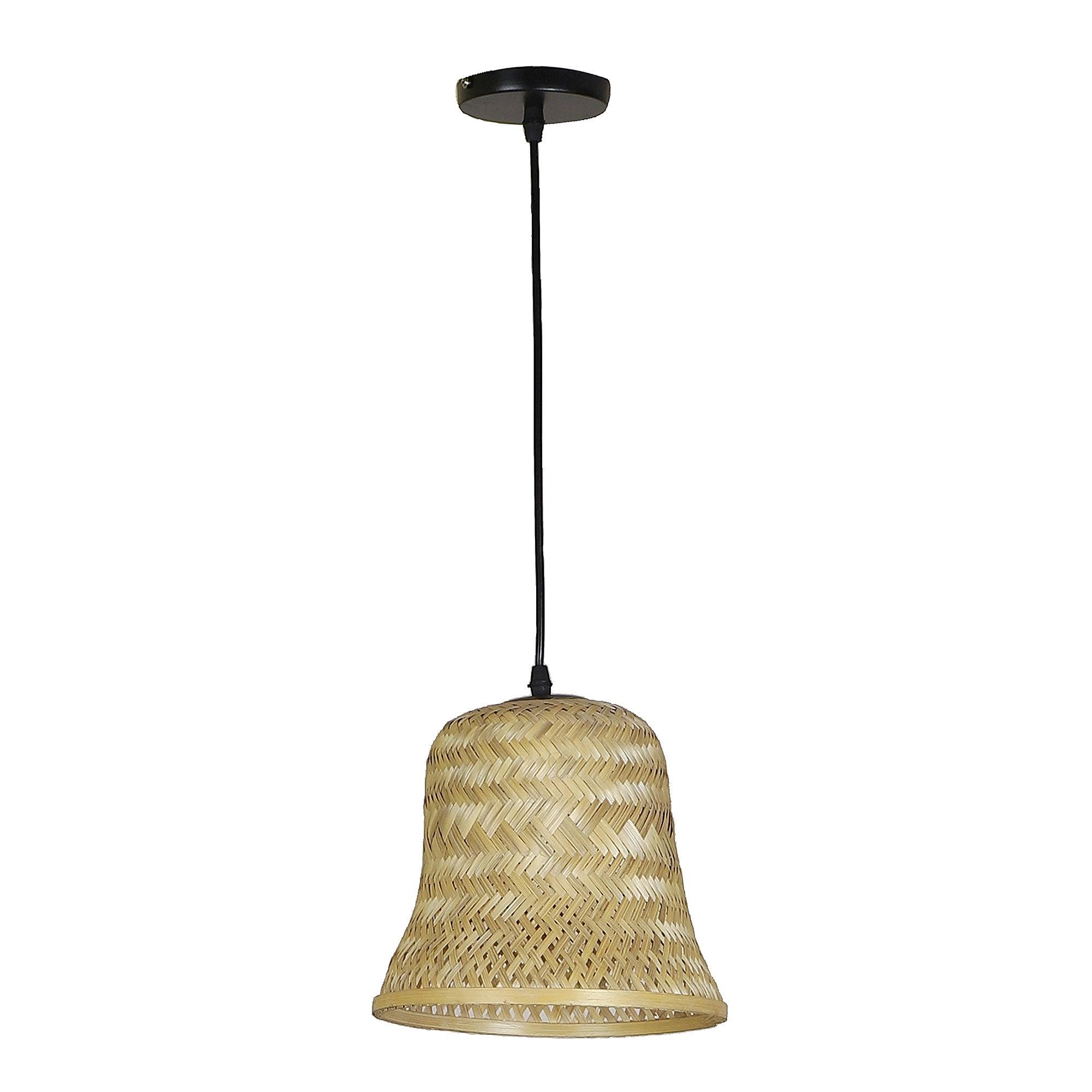 Khadi Brown Cane Wood Hanging Lights - WoodenTwist