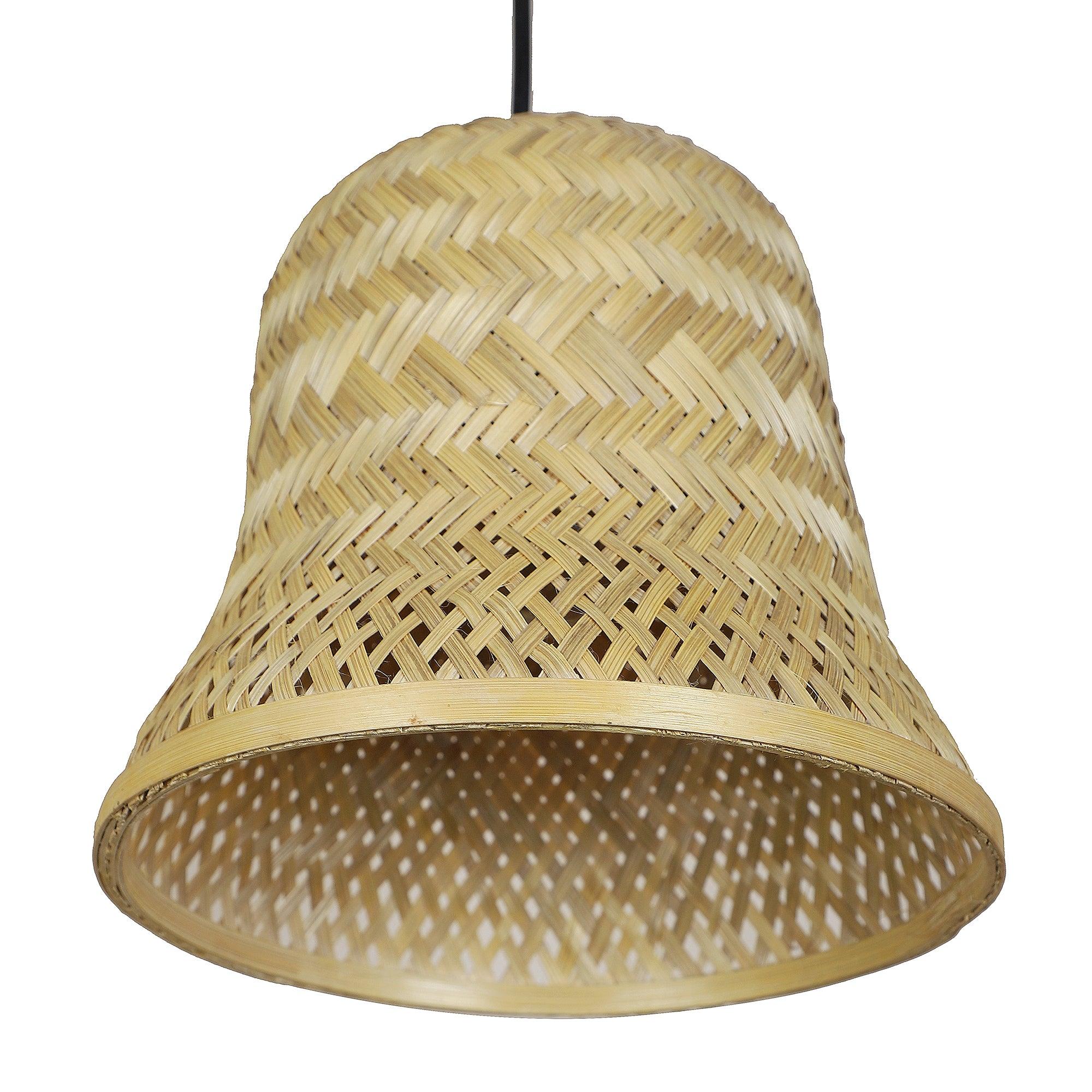 Khadi Brown Cane Wood Hanging Lights - WoodenTwist