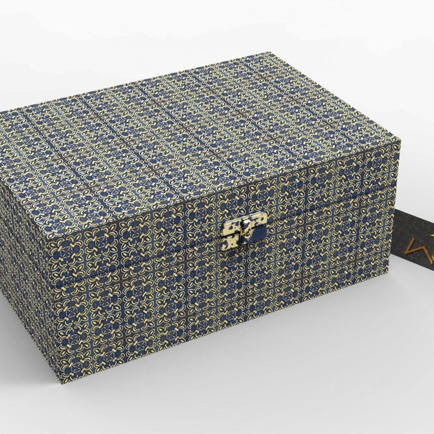 Medium Size Antique Print Wooden Jewellery Box - WoodenTwist