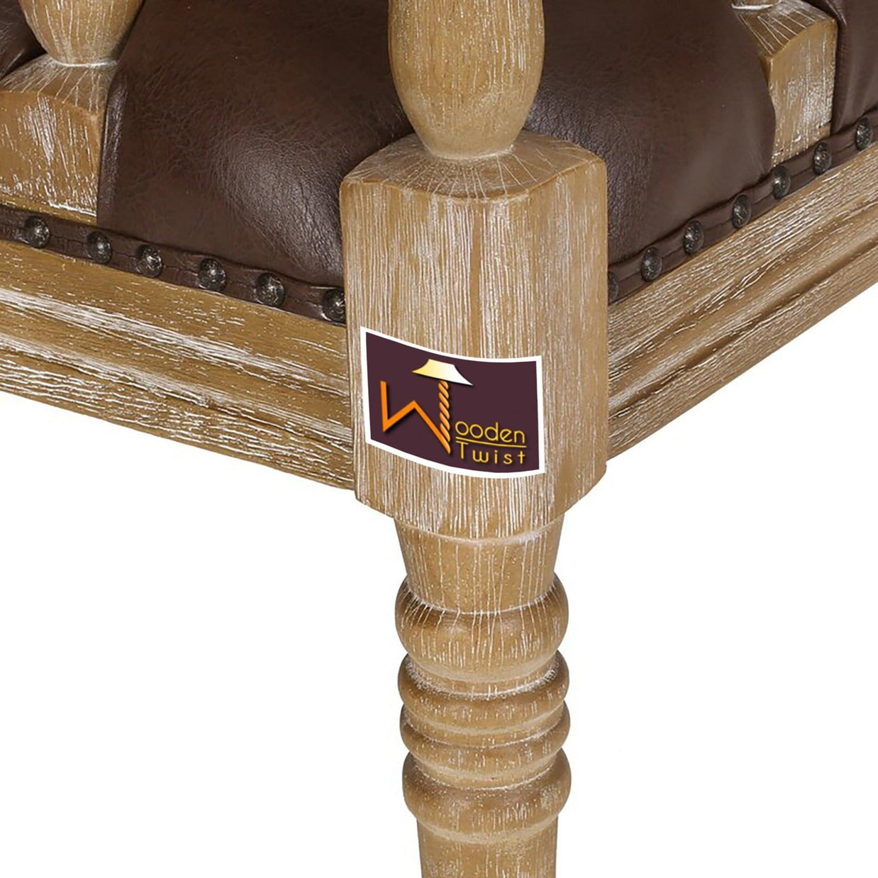 Wooden Flared Arm Loveseat Bench for Living Room Comfort for Backrest (2 Seater, Dark Brown) - WoodenTwist