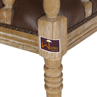 Wooden Flared Arm Loveseat Bench for Living Room Comfort for Backrest (2 Seater, Dark Brown) - WoodenTwist