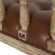 Wooden Flared Arm Loveseat Bench for Living Room Comfort for Backrest (2 Seater, Brown) - WoodenTwist