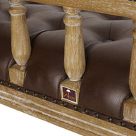 Wooden Flared Arm Loveseat Bench for Living Room Comfort for Backrest (2 Seater, Dark Brown) - WoodenTwist
