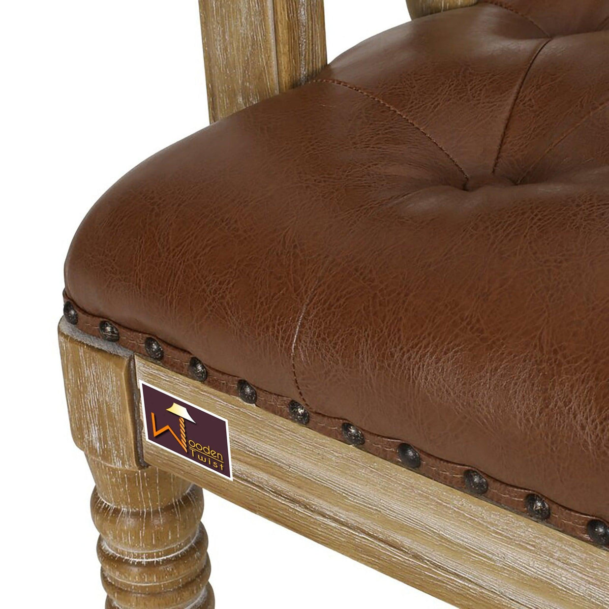 Wooden Flared Arm Loveseat Bench for Living Room Comfort for Backrest (2 Seater, Brown) - WoodenTwist