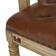 Wooden Flared Arm Loveseat Bench for Living Room Comfort for Backrest (2 Seater, Brown) - WoodenTwist