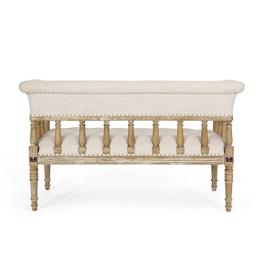 Beige Upholstery, Teak Wood Frame